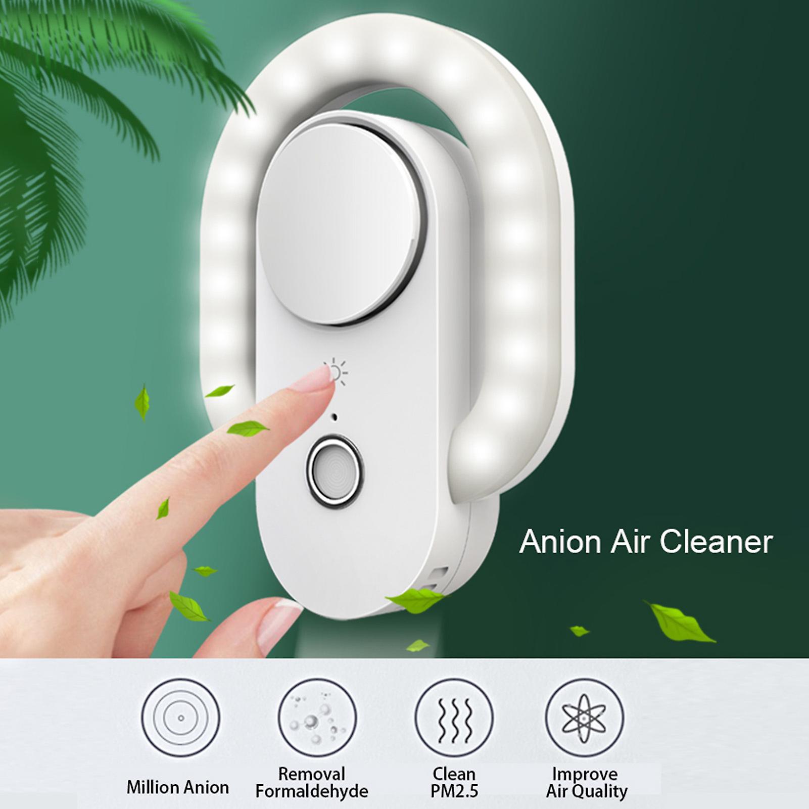 White Anion Purification Night Lamp Air Cleaner Brightness Adjustable Usb Charging 120 Degree Sensing Angle Soft Lighting Long Endurance Nightlight Ai