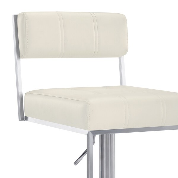 Michele Modern Faux Leather and Metal Adjustable Barstool