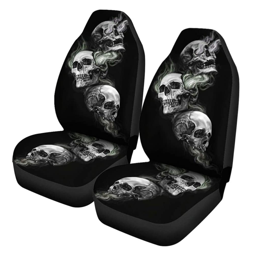 Fabric Car Seat Covers Waterproof Halloween Skeleton Breathable Car Seat Cover Protector Compatible for Car Truck SUV Van