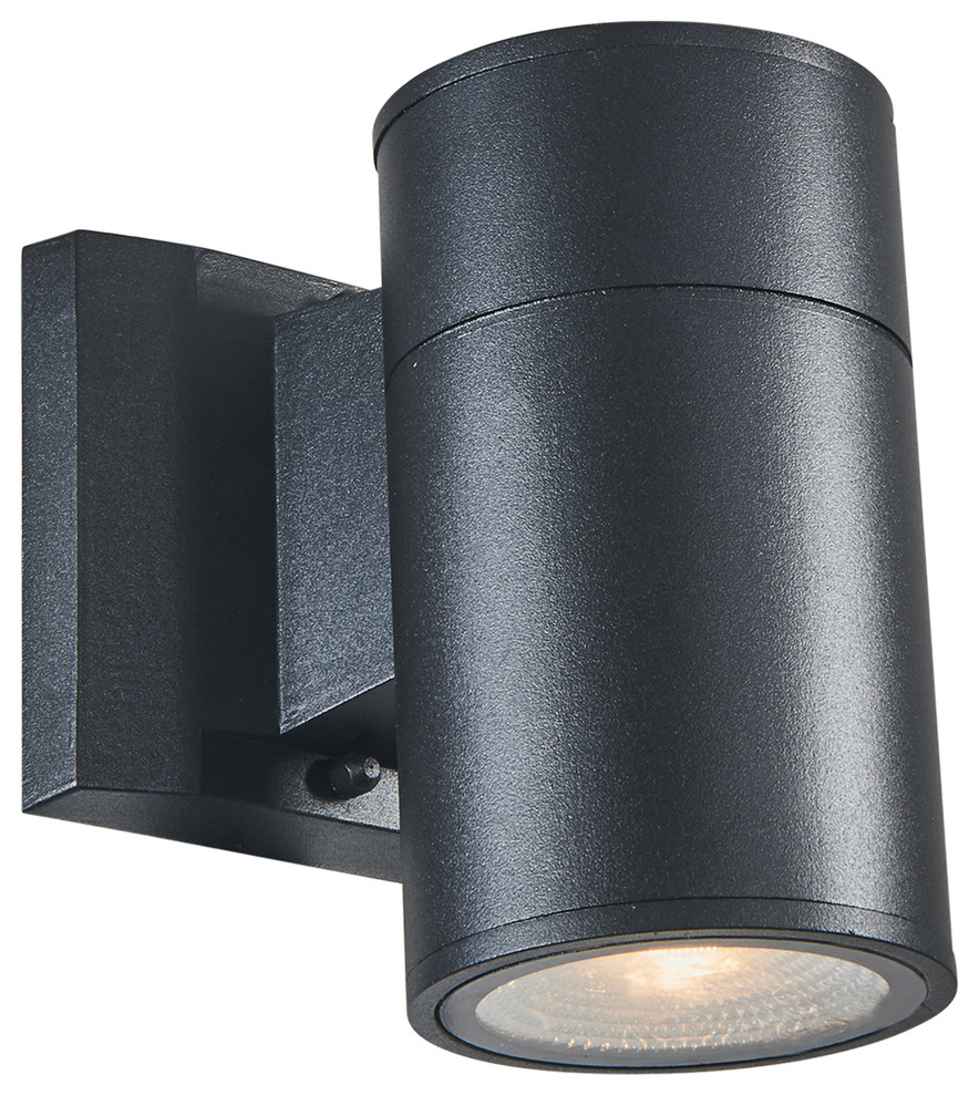 Simon Led Textured Black Outdoor/Indoor Wall Sconce 6 quot  Modern   Outdoor Wall Lights And Sconces   by Homesquare  Houzz