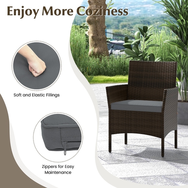 Gymax 8 Piece Patio Rattan Conversation Set Outdoor Wicker Furniture