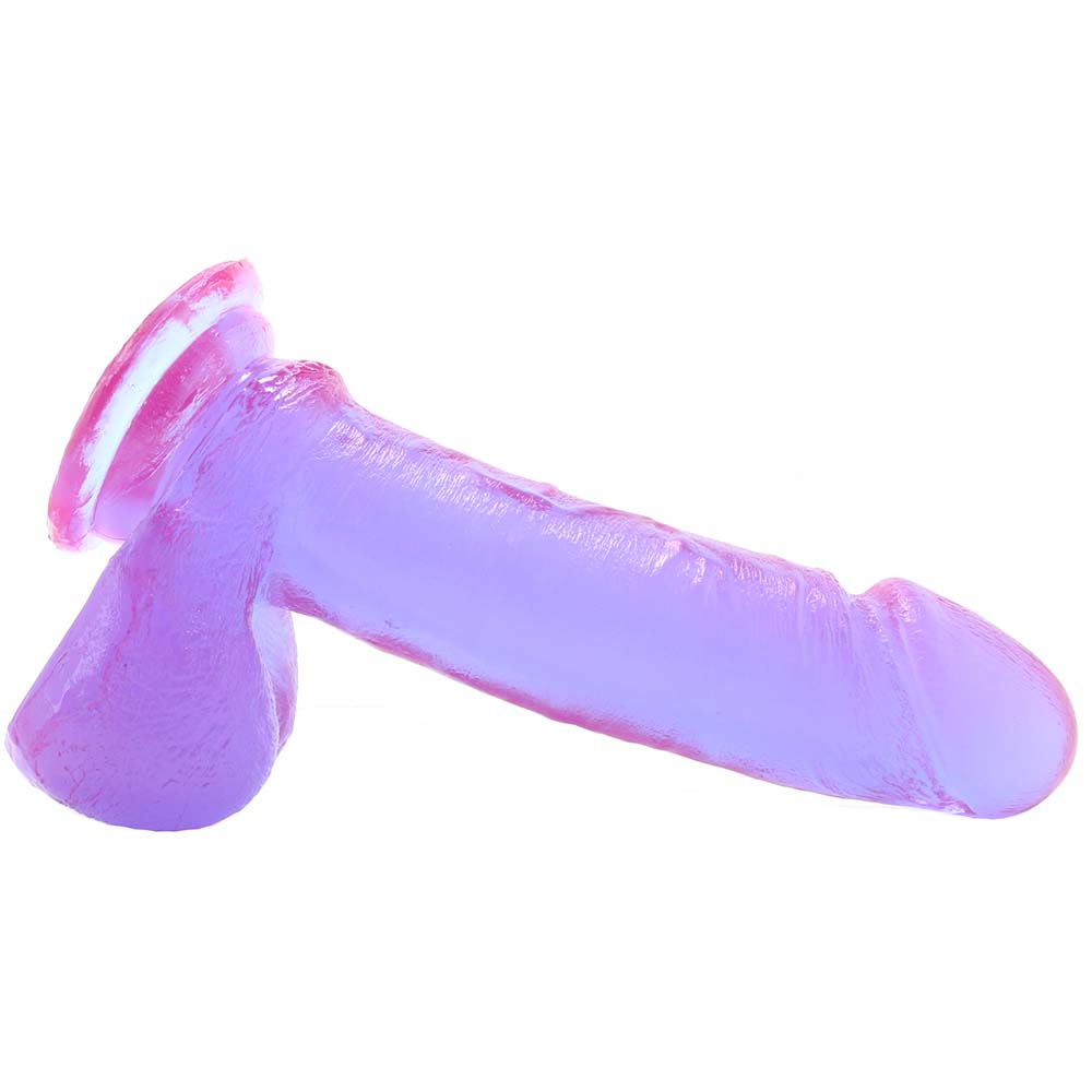 Crystal Jellies 7 Inch Realistic Cock with Balls in Purple