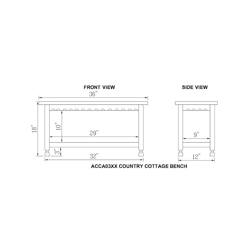 Alaterre Furniture Country Cottage Distressed Wall Shelf and Bench 2-piece Set