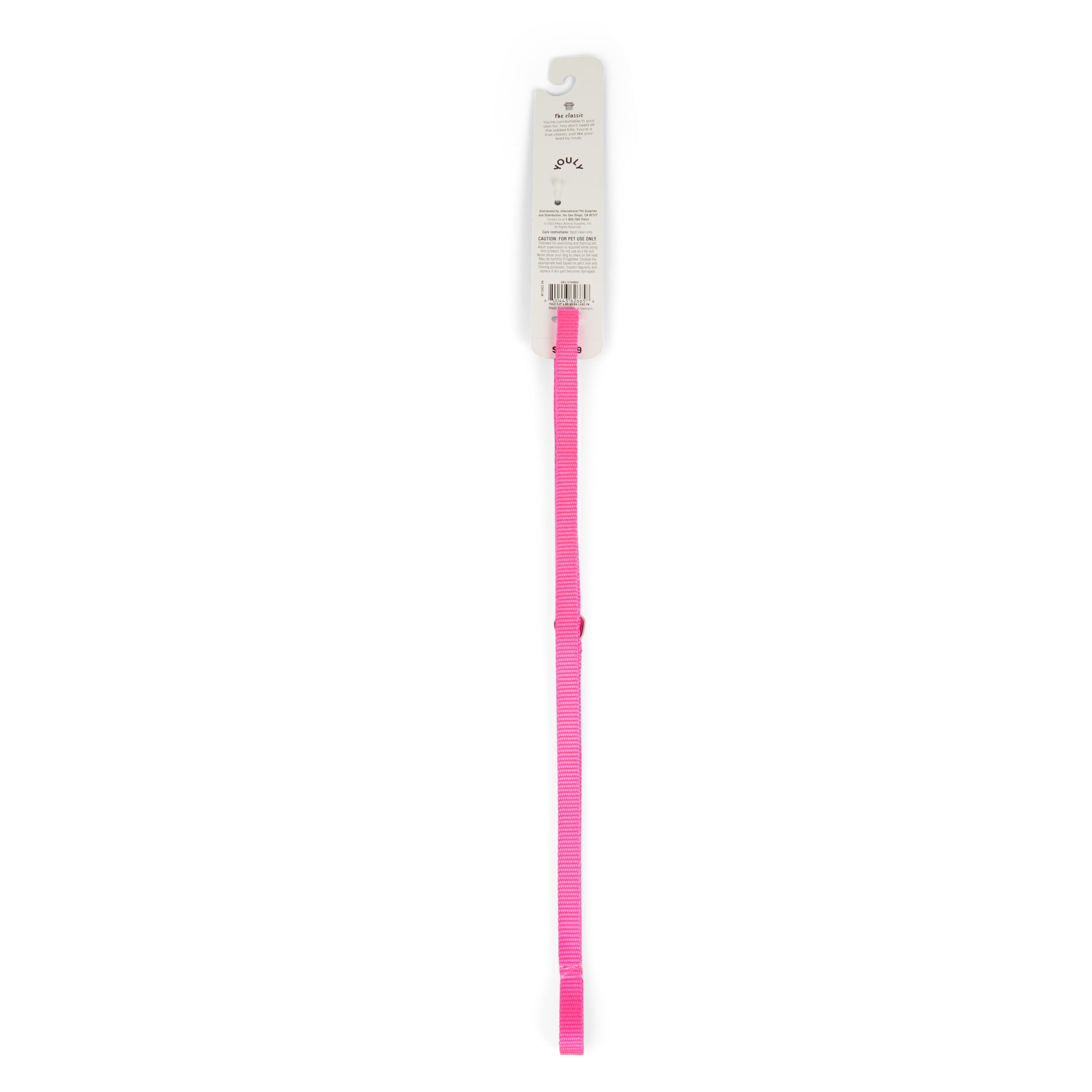 YOULY Pink Dog Lead， 6 ft.， X-Small