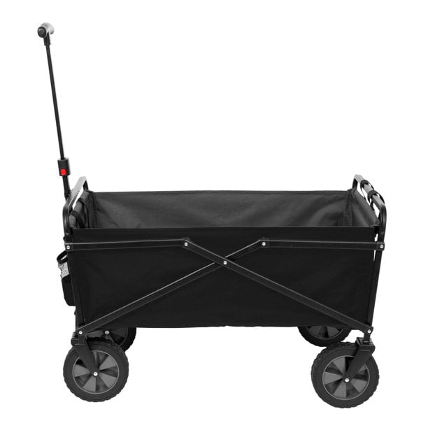 Seina Compact Outdoor Folding Utility Wagon， Black