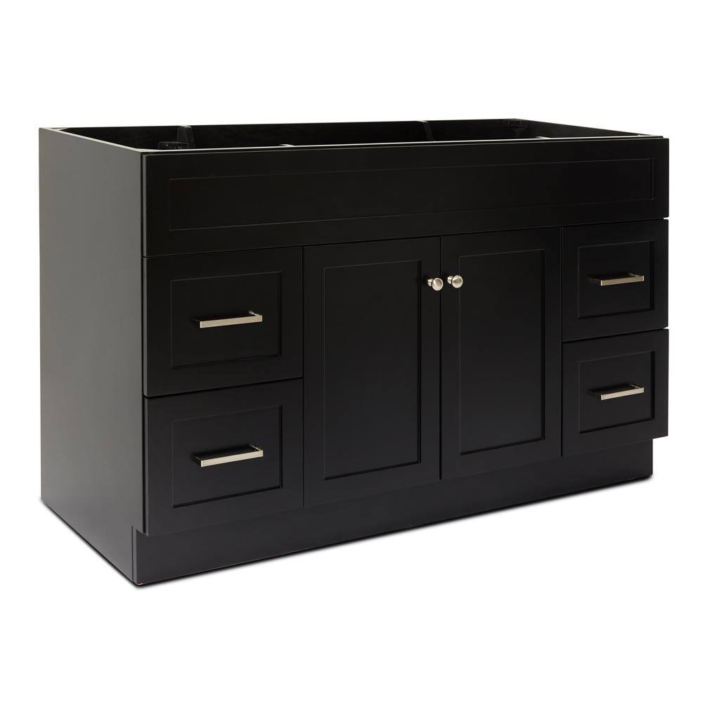 ARIEL Hamlet 54 in. W x 21.5 in. D x 33.5 in. H Bath Vanity Cabinet Only in Black F055S-BC-BLK