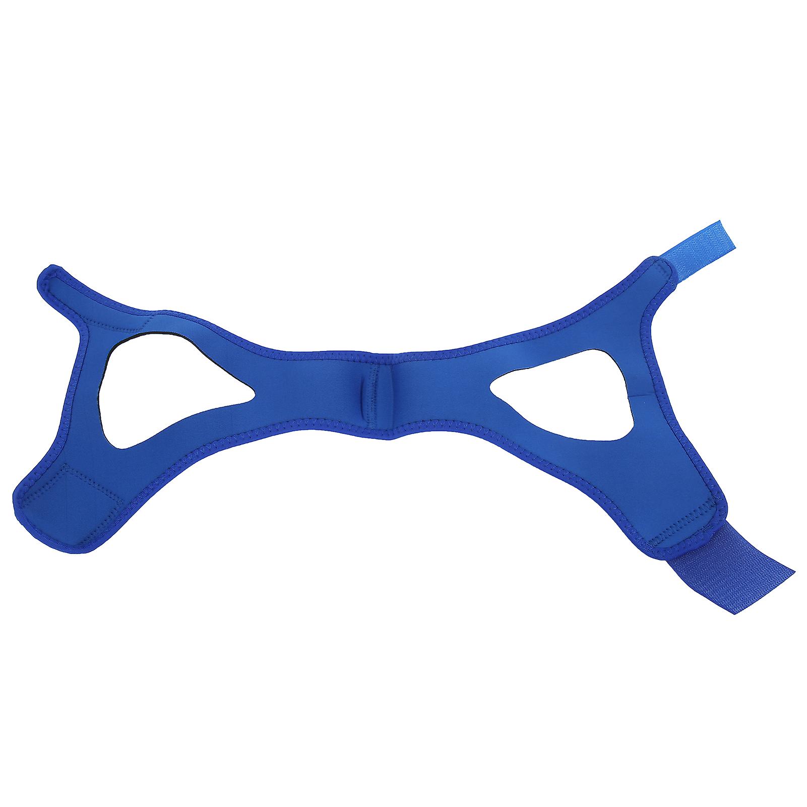 Antisnoring Chin Strap Adjustable Breathable Stop Snoring Strap Jaw Support Belt(blue )