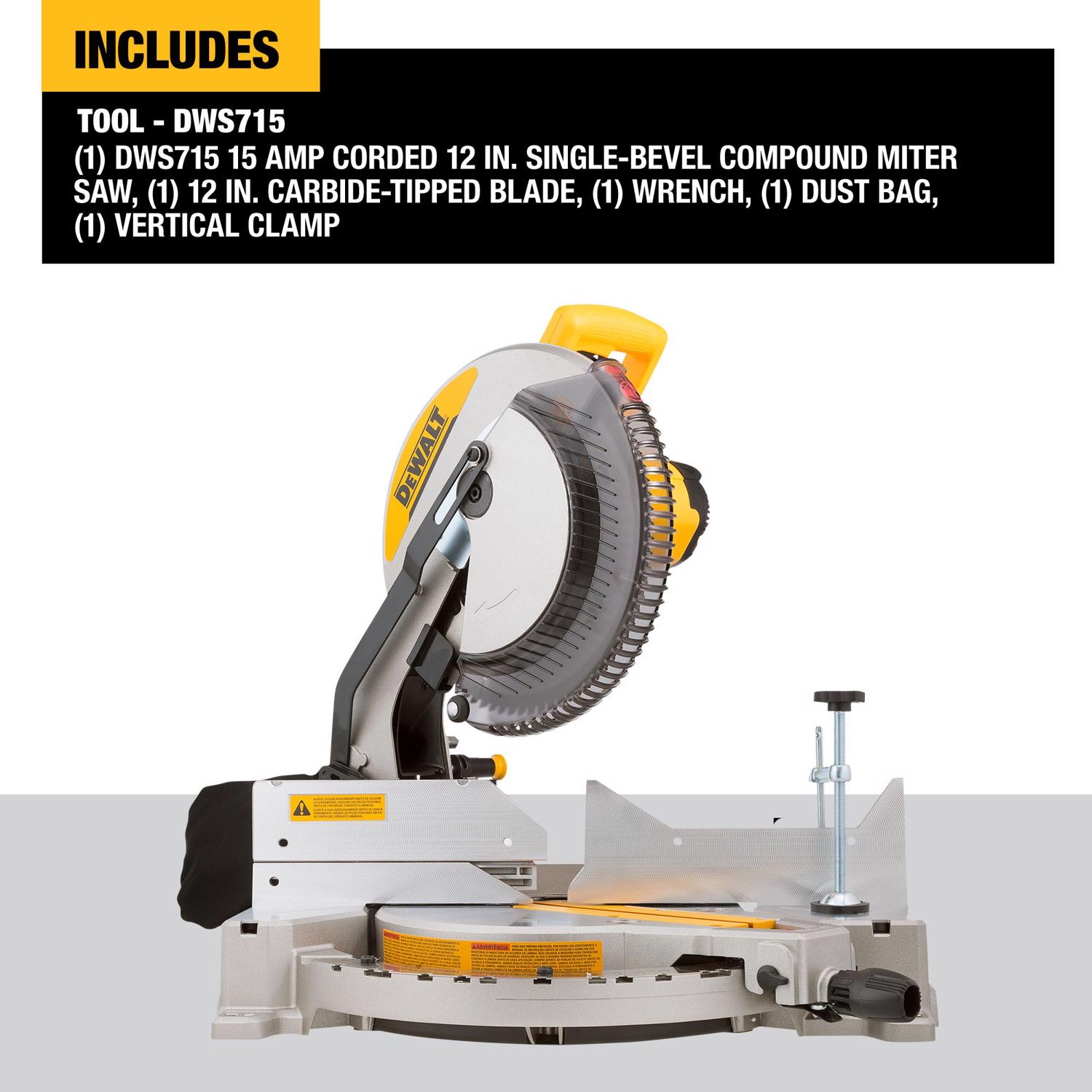 DW 15 amps 12 in. Corded Compound Miter Saw