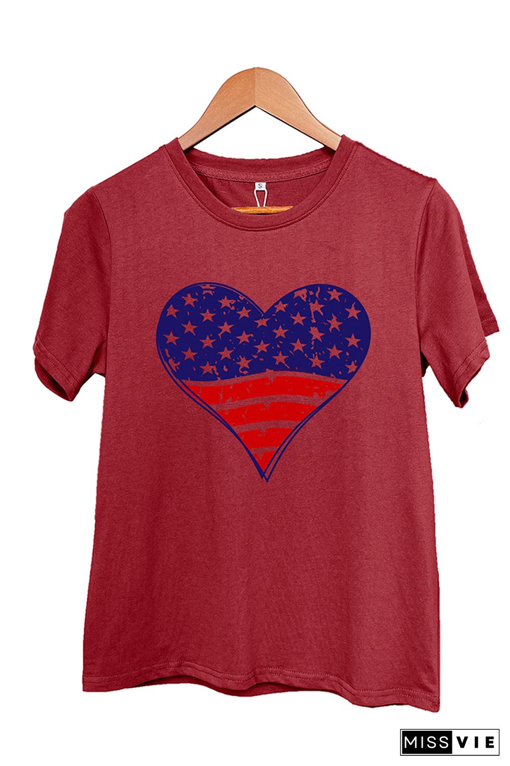 Patriotic Grunge Heart Graphic T-Shirt Wholesale