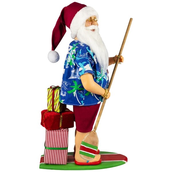 Santa on a Paddle Board Christmas Figure