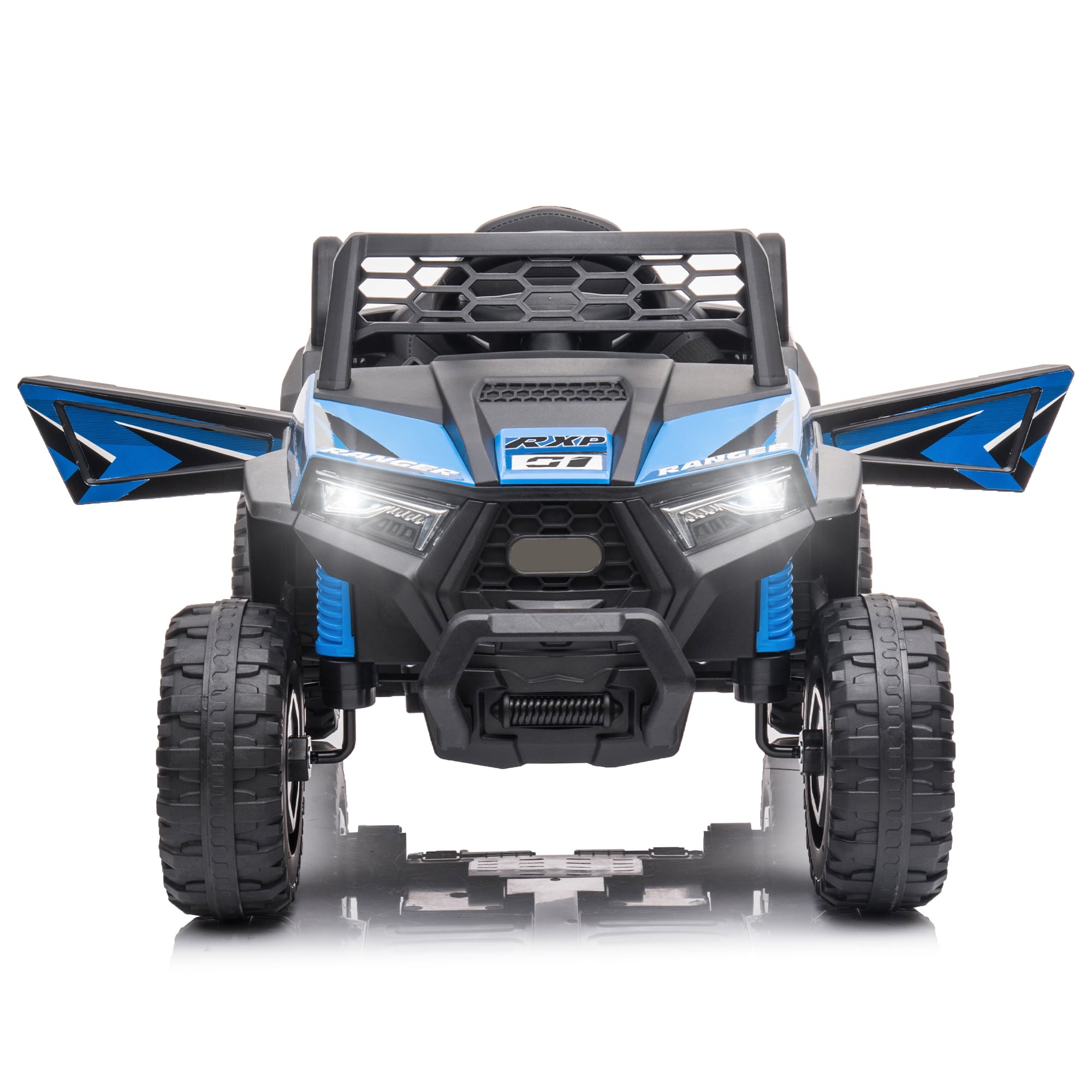 YOMYM Atv Ride Ons for Boys, Kids Powered Ride On Car for Ages 3 to 6 Years Old,  Kids Ride On UTV with Front LED Lights-Blue