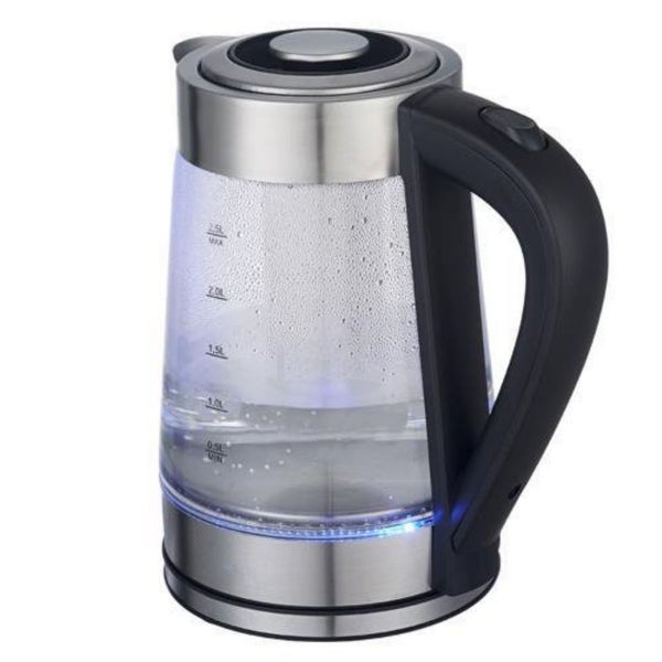 1500W 0.66Gal Electric Tea Kettle with Blue Glass