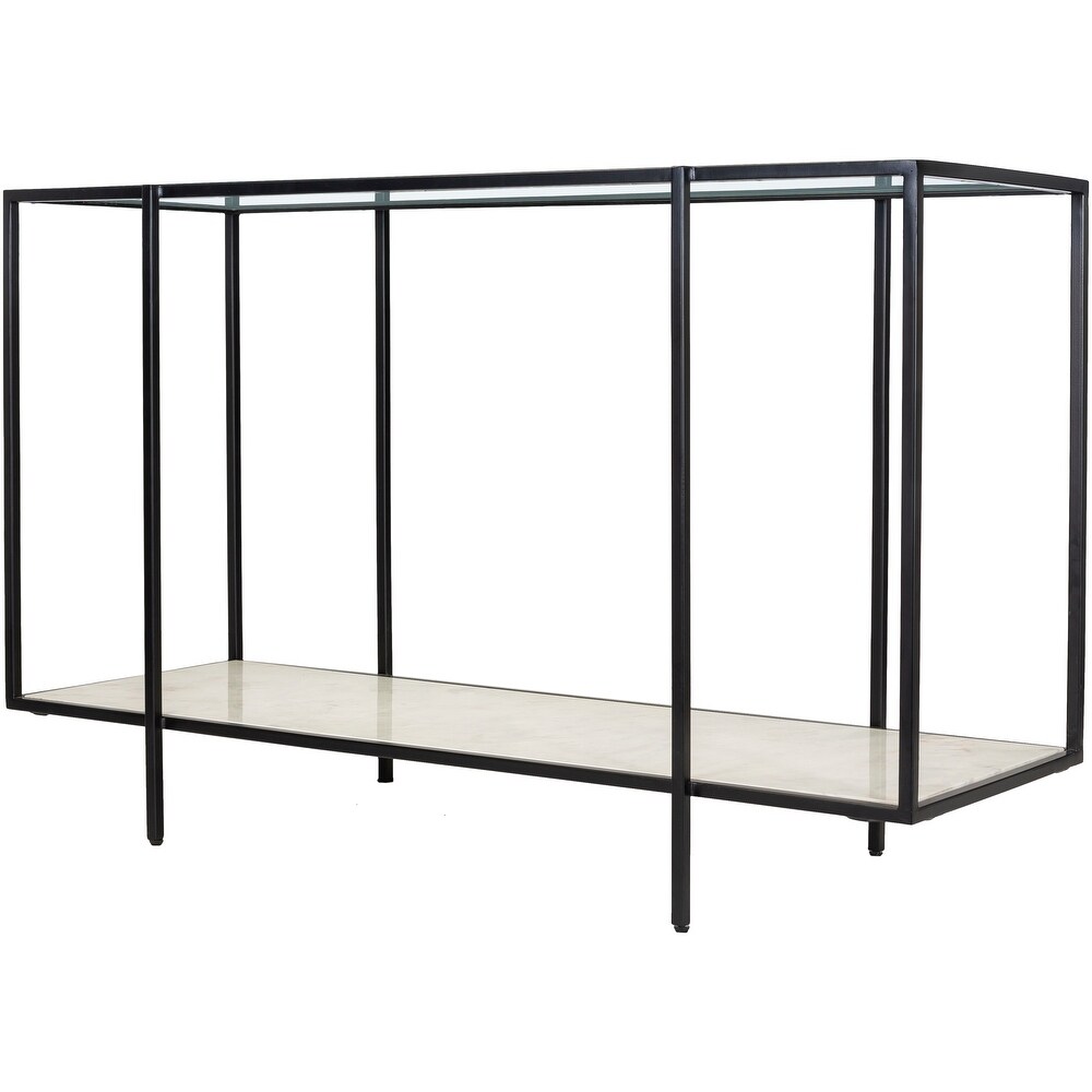 Alecsis Glass Two Tier 30 inch Console Table