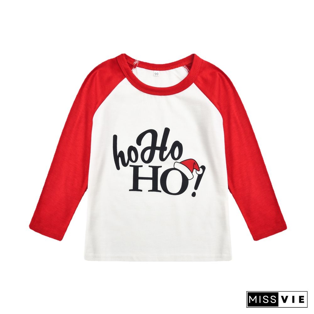 Home Clothes Christmas Letter Printed Parent-child Suit