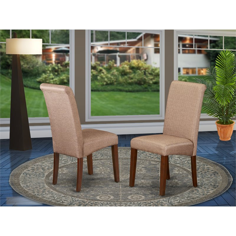 East West Furniture Barry 42 quotWood Dining Chairs in Mahogany/Brown (Set of 2)   Transitional   Dining Chairs   by Homesquare  Houzz