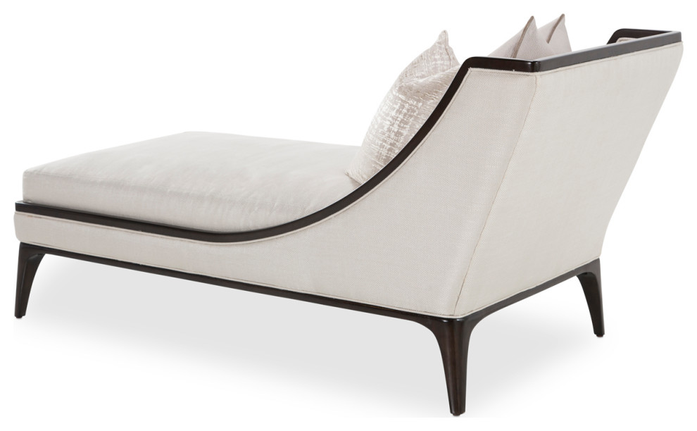 Paris Chic Armless Chaise   Oyster/Espresso   Transitional   Indoor Chaise Lounge Chairs   by Michael Amini  Houzz