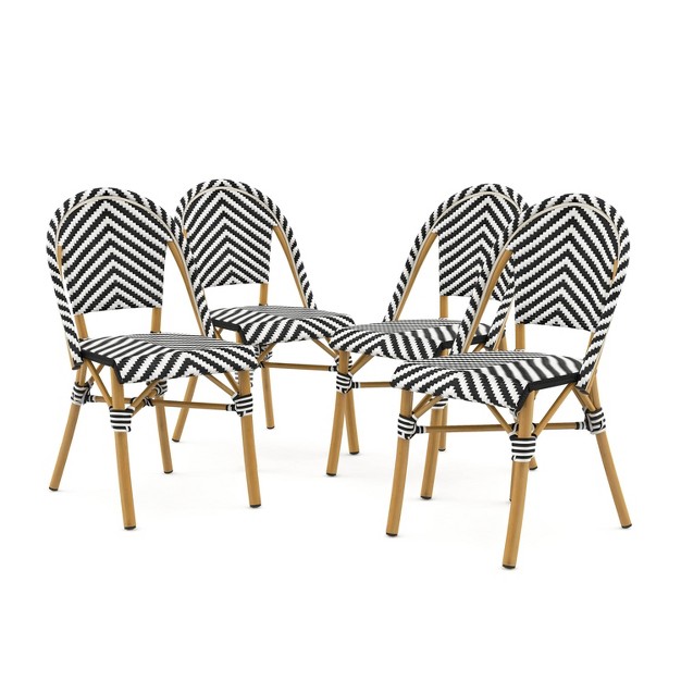 4pk Benton Outdoor French Armless Chairs Mibasics