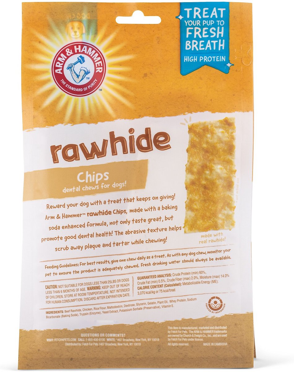 Arm and Hammer Large Chicken Coated Rawhide Chips， 6-oz bag