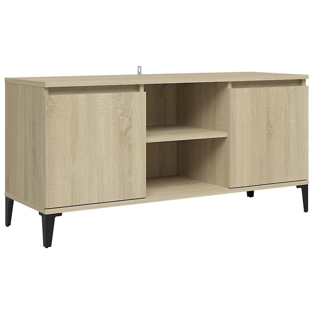 Tv Cabinet With Metal Legs Sonoma Oak 103.5x35x50 Cm