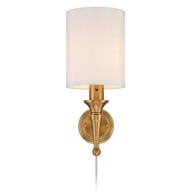 Warm Gold Traditional Plug in Wall Sconce