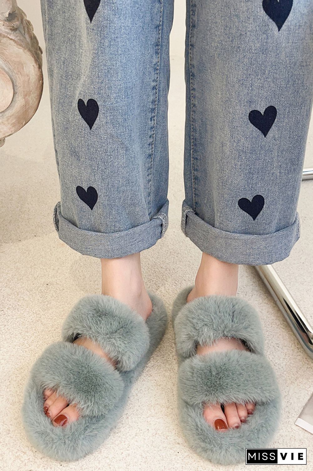 Winter Flat Warm Fluffy Slippers