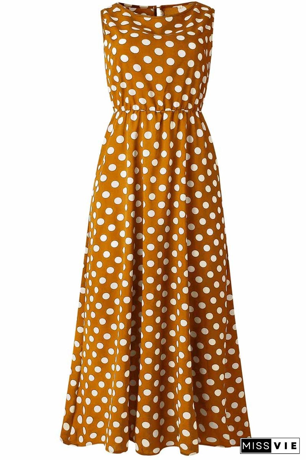 Polka Dot Round Neck Dress(5 colors)