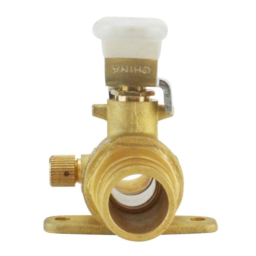 Apollo 34 in. Brass PEX-A Barb Ball Valve with Drain and Mounting Pad EPXV34WD