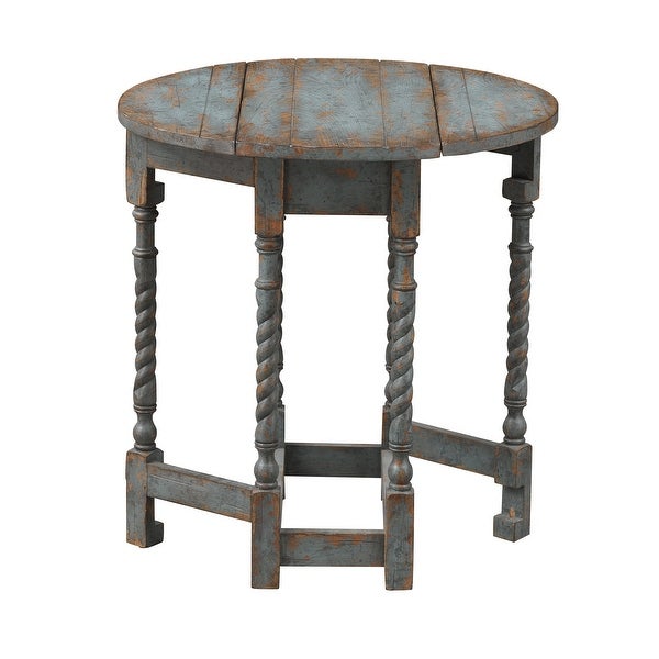 Somette Drop Leaf Accent Table Blue Farmhouse Accent Table