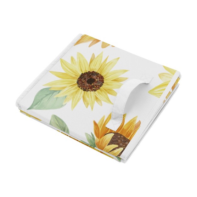 Sweet Jojo Designs Girl Fabric Storage Toy Bin Sunflower Yellow Green And Brown