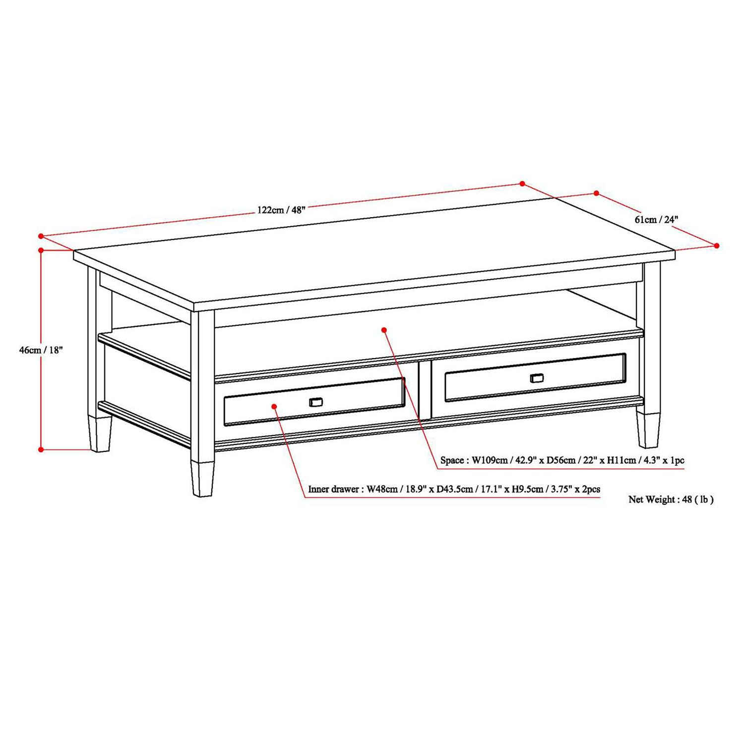 Simpli Home Warm Shaker Coffee Table