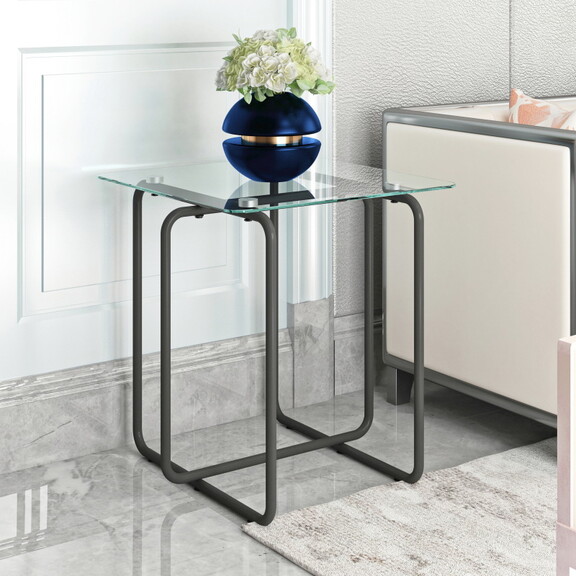 Modern Tempered Glass Coffee Table End Table Side ...