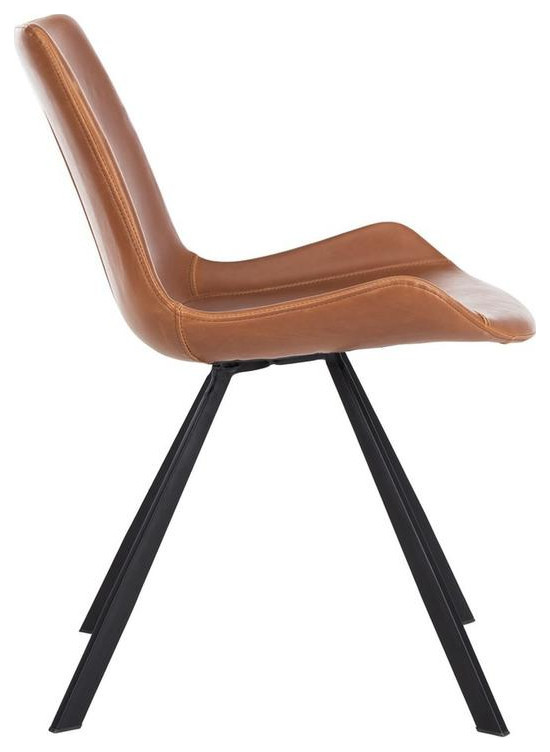 Frankie Mid century Modern Dining Chair Set of 2 Cognac / Black   Contemporary   Dining Chairs   by Virgil Stanis Design  Houzz