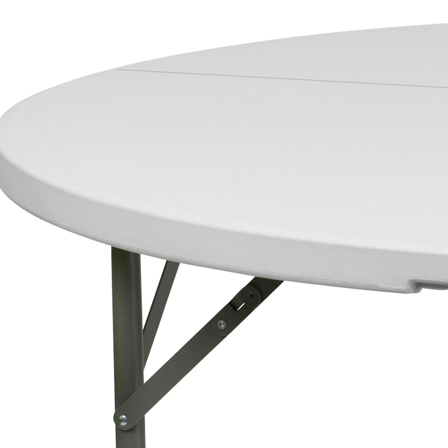 Flash Furniture 5Foot Round Granite White Plastic Folding Table  Crowdfused