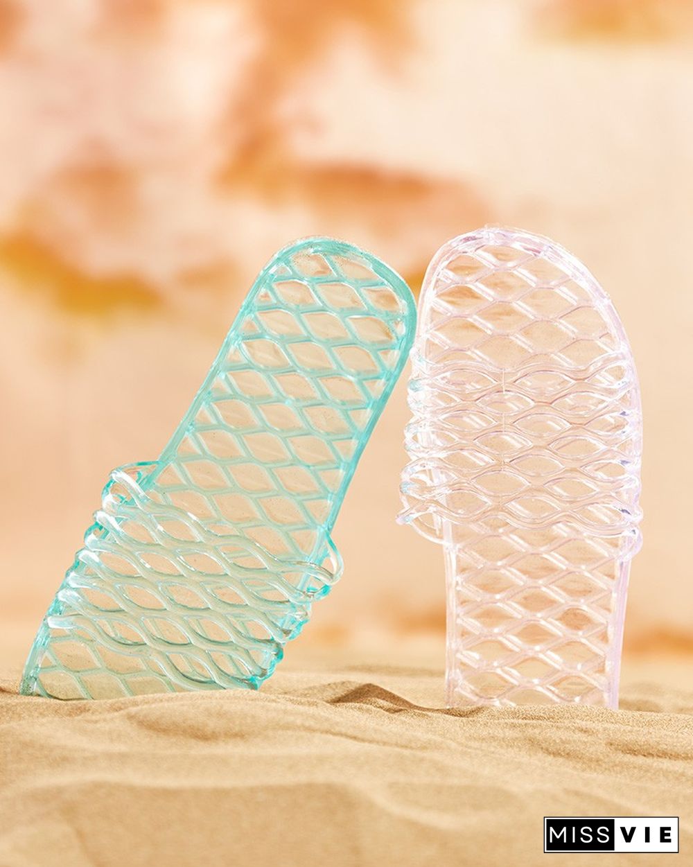 Clear Perspex Cutout Open Toe Casual Slipper