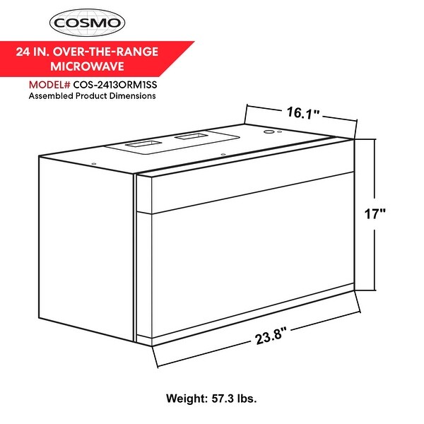 24 in. Over The Range Microwave Oven with Vent Fan