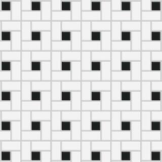 Merola Tile Spiral Black and White 12-12 in. x 12-12 in. x 6 mm Porcelain Mosaic Tile (11.07 sq. ft.  case) FKOMSP20