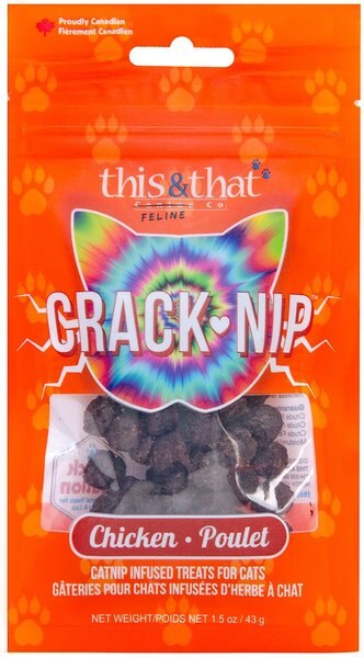 this and that Canine Company  Snack Station Chicken Crack-Nip Dehydrated Cat Treats， 1.5-oz bag