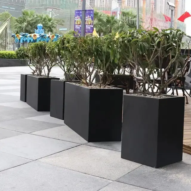 Hot Sales Factory Supply  Customized  Decoration  Rectangular Metal Flower Pots  Planters