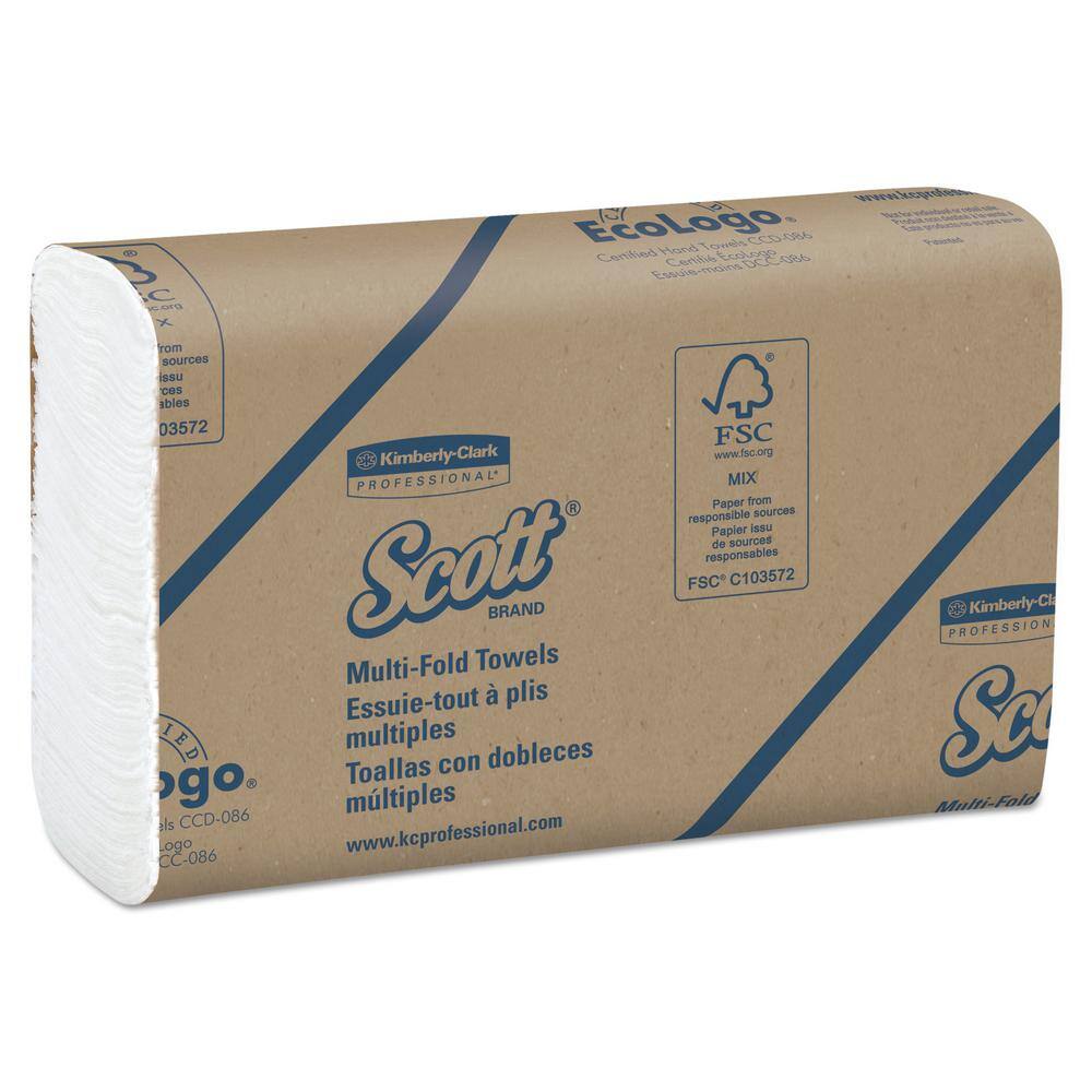 Scott Essential Multi-Fold Towels 8 x 9 25 in White (250 Sheets per Pack 16 Packs per Carton) KCC37490