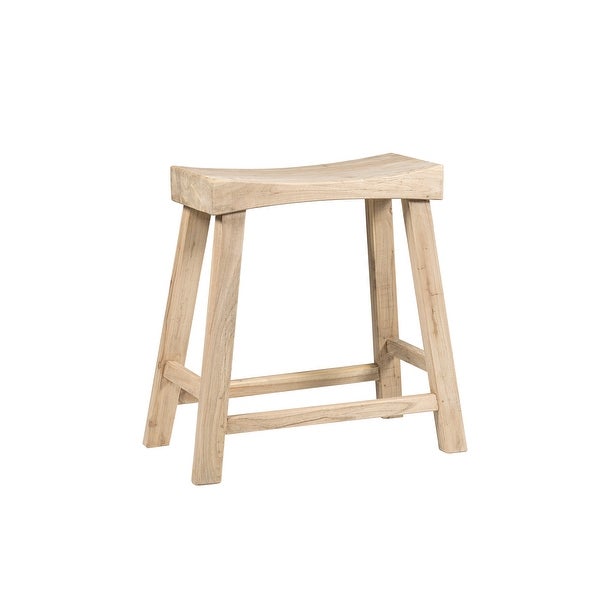 Unfinished Mindi Wood Backless Counter Stool