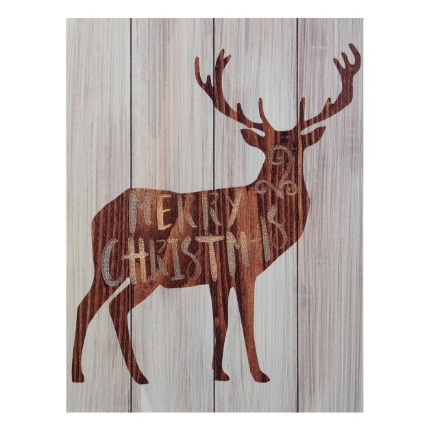 Brown Reindeer quot merry Christmas quot Lighted Wall Plaque