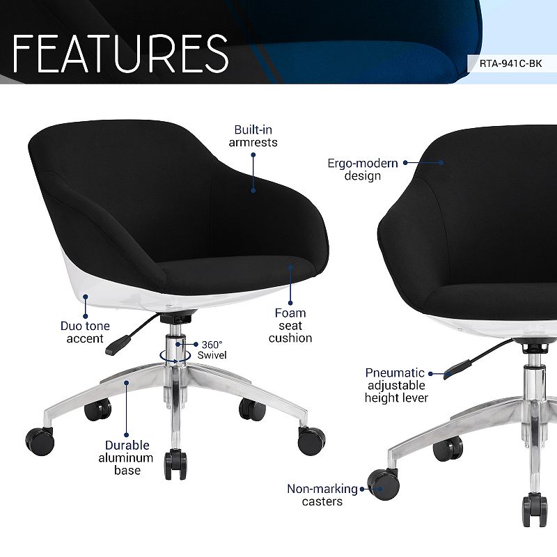 Techni Mobili Upholstered Task Desk Chair