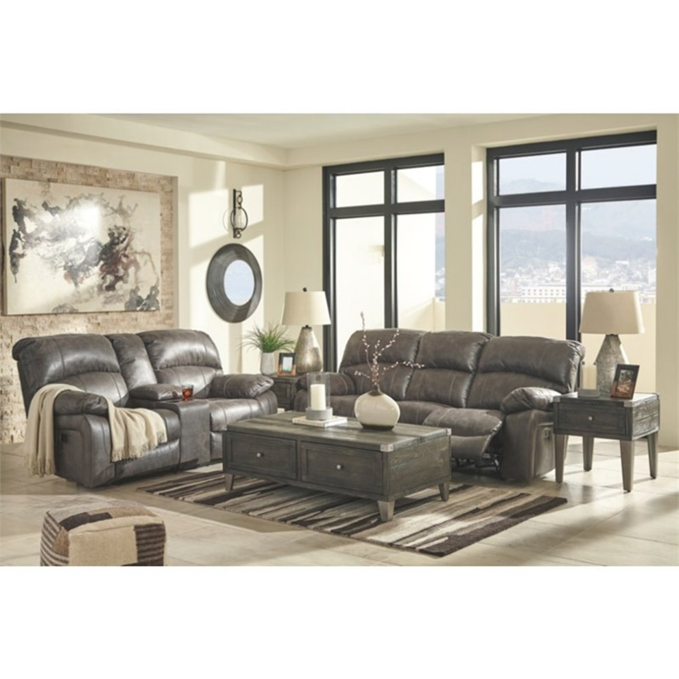 Signature Design by Ashley Dunwell Power Reclining Sofa in Steel   Contemporary   Sofas   by Homesquare  Houzz