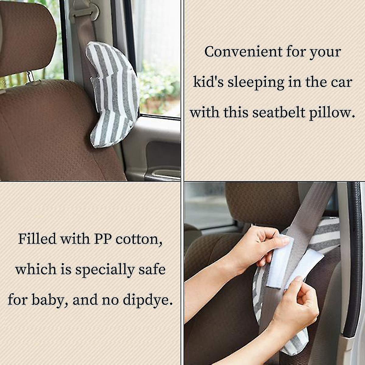 Seat Belt Pillow For Kids， Soft Car Seatbelt Head Neck Support For Toddler， Car Seat Travel Pillow Neck Support Cushion Pad For Kids