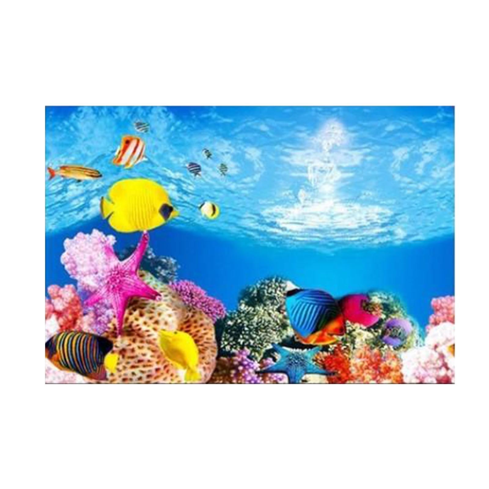 Aquarium Background Poster Fish Tank Decoration Landscape - Multicolor， 30x52cm