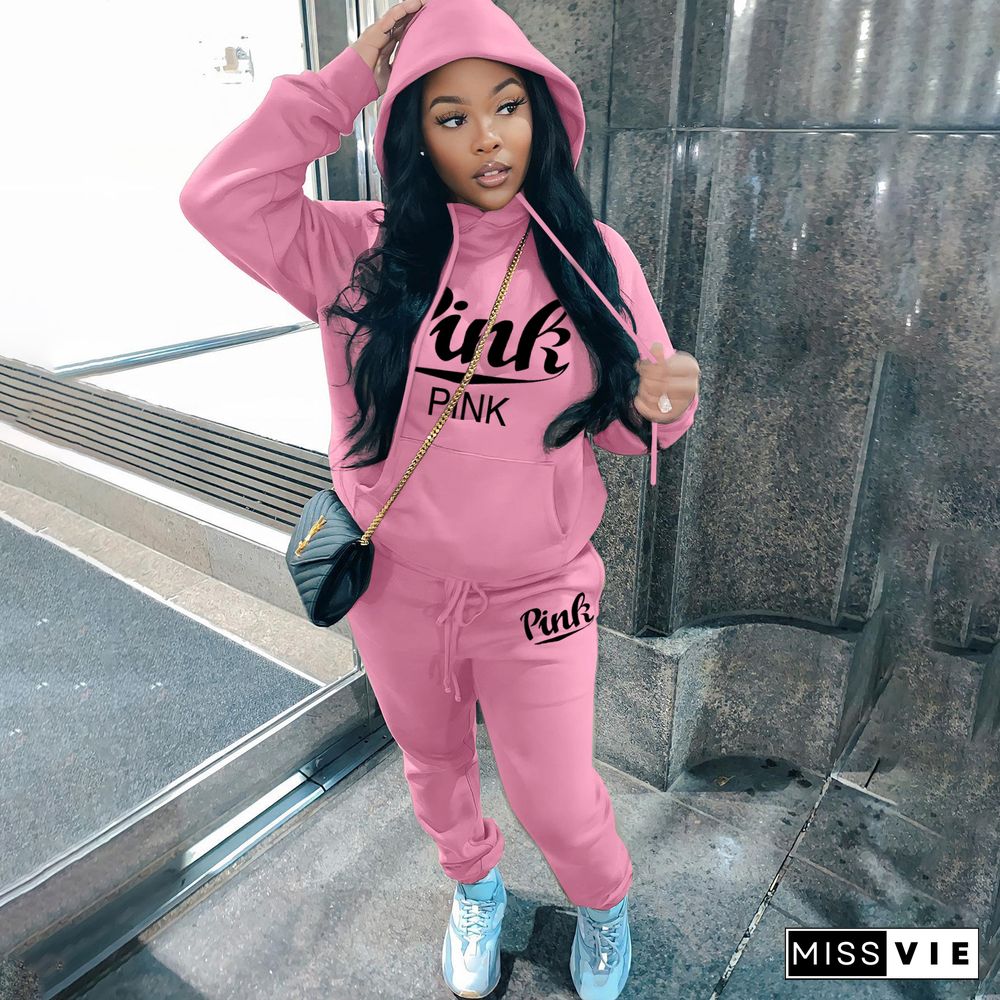 Thick Fleece Hoodies Sweatshirt and Pants Suits