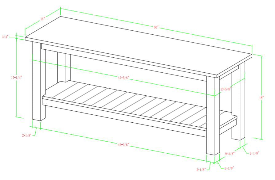 Manor Park Edison Storage Bench, White