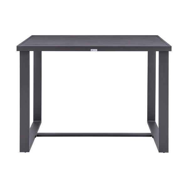 Argiope Outdoor Patio Bar Height Dining Table in Dark Grey Aluminum