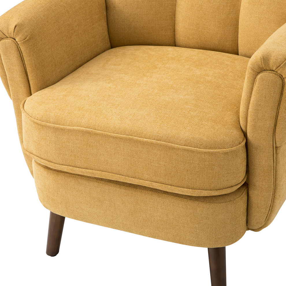 Mid Century Upholstered Club Chair with Wingback ampButton tufted Design   Midcentury   Armchairs And Accent Chairs   by Karat Home  Houzz