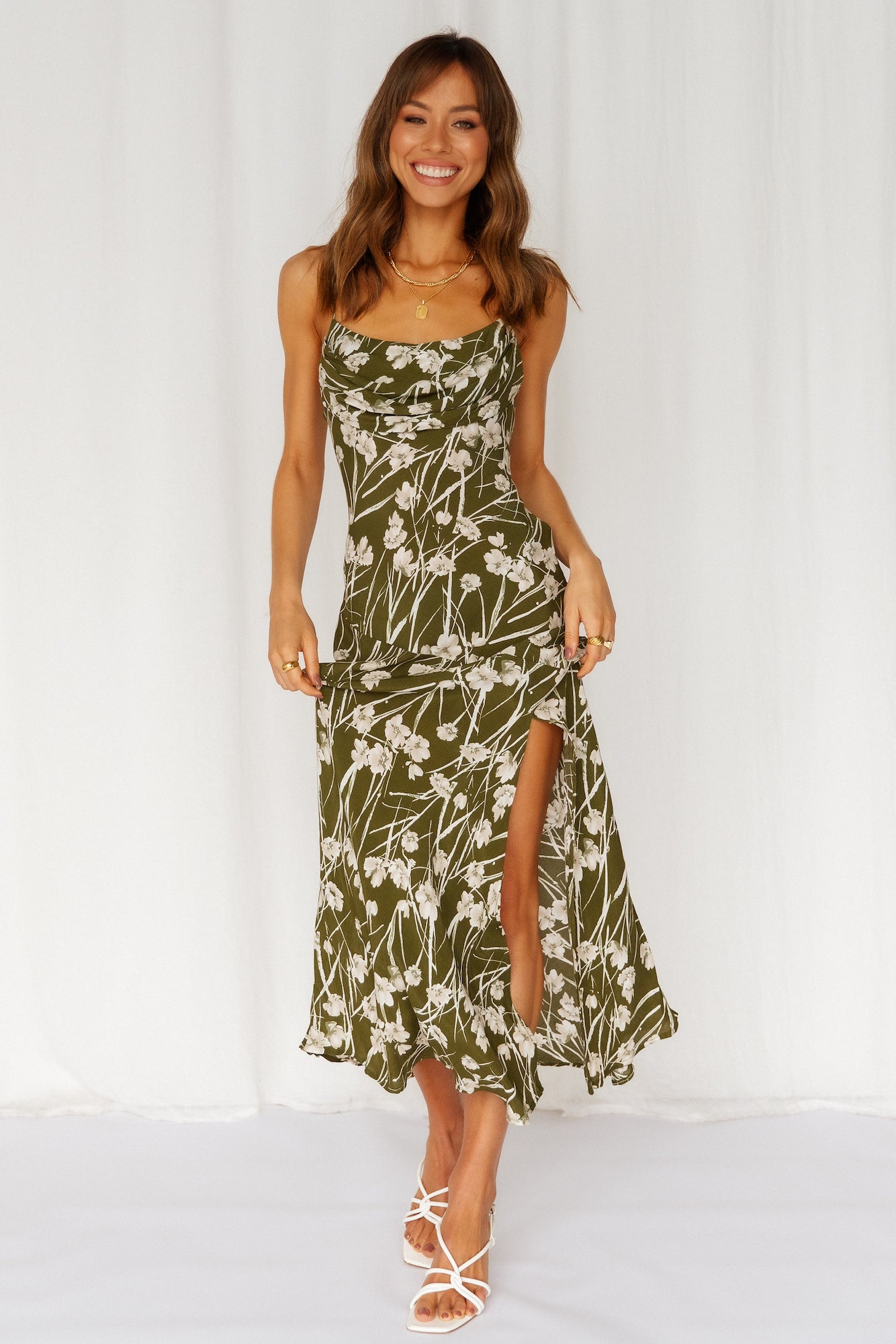 Popping Off Midi Dress Green